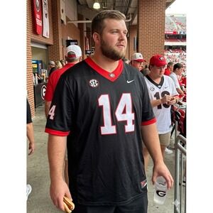 Nike Georgia Bulldogs Gunner Stockton #14 Football Jersey Black Mens XXXL SEC